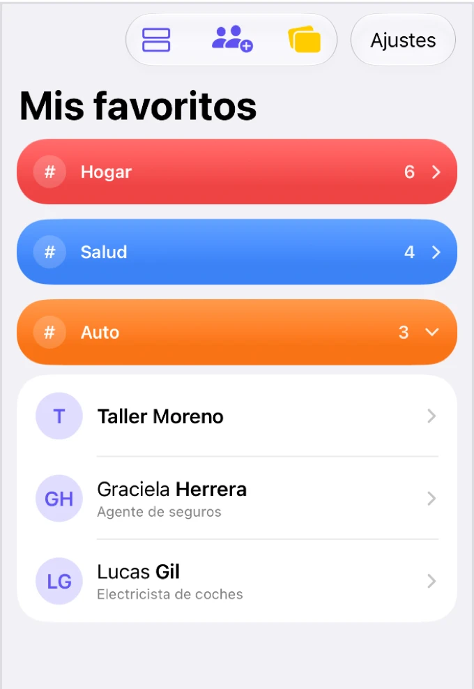 Kinnavo: Listas