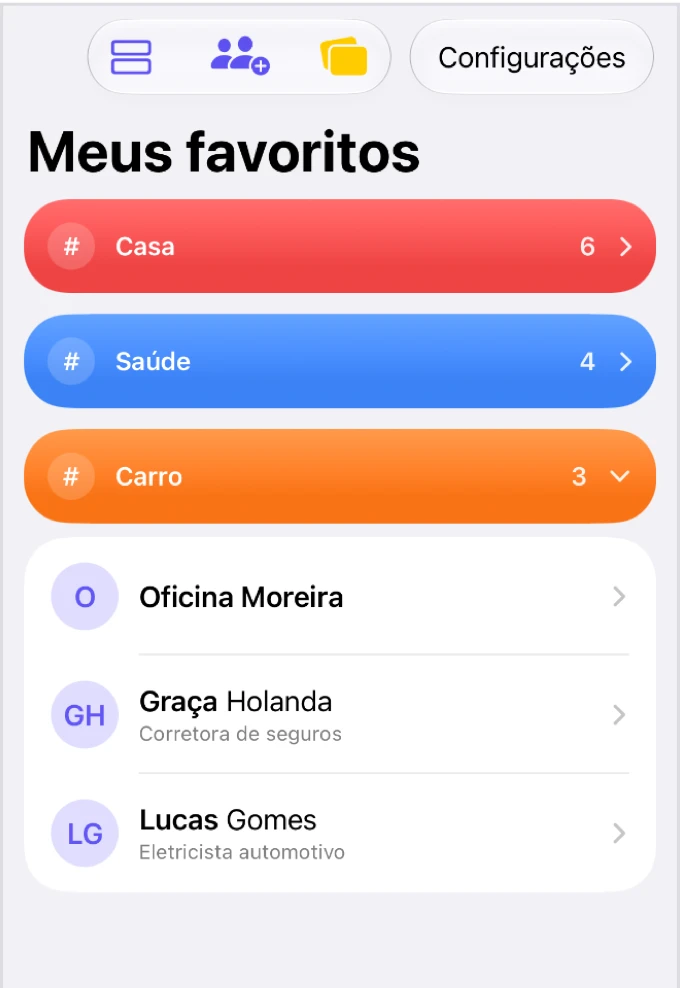 Kinnavo: Listas