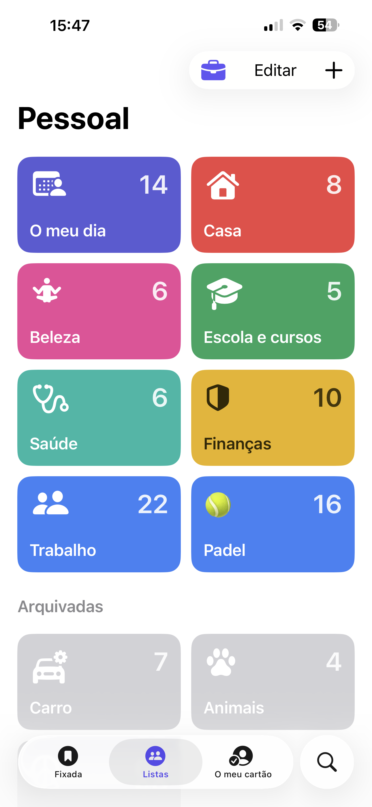 Tela Pessoal do Kinnavo