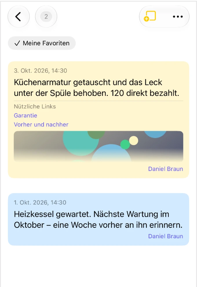 Kinnavo: Notizzettel