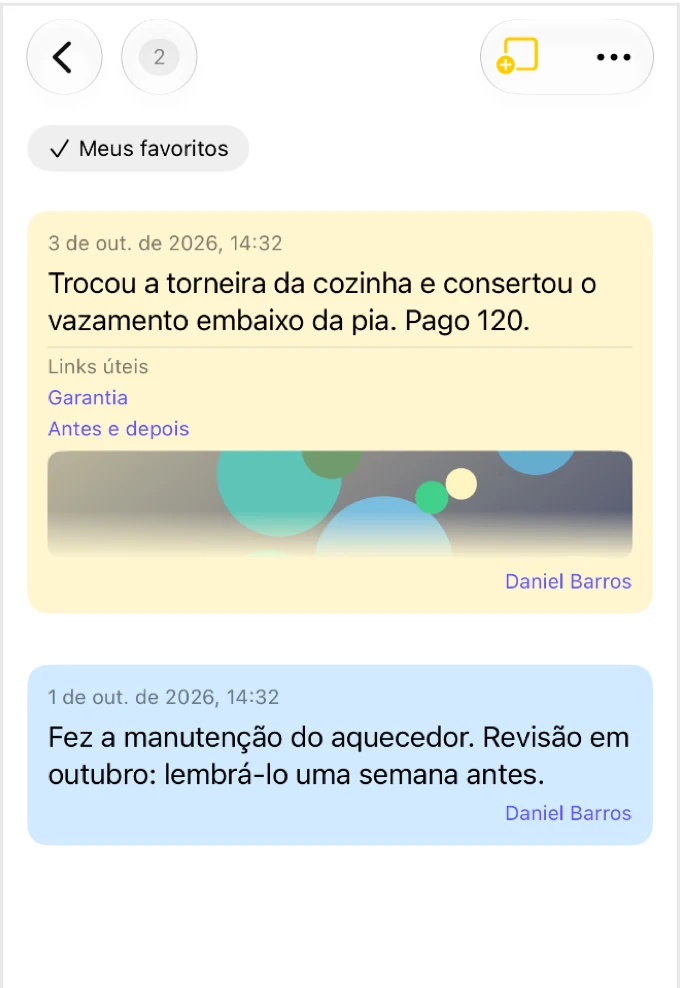 Kinnavo: Notas adesivas